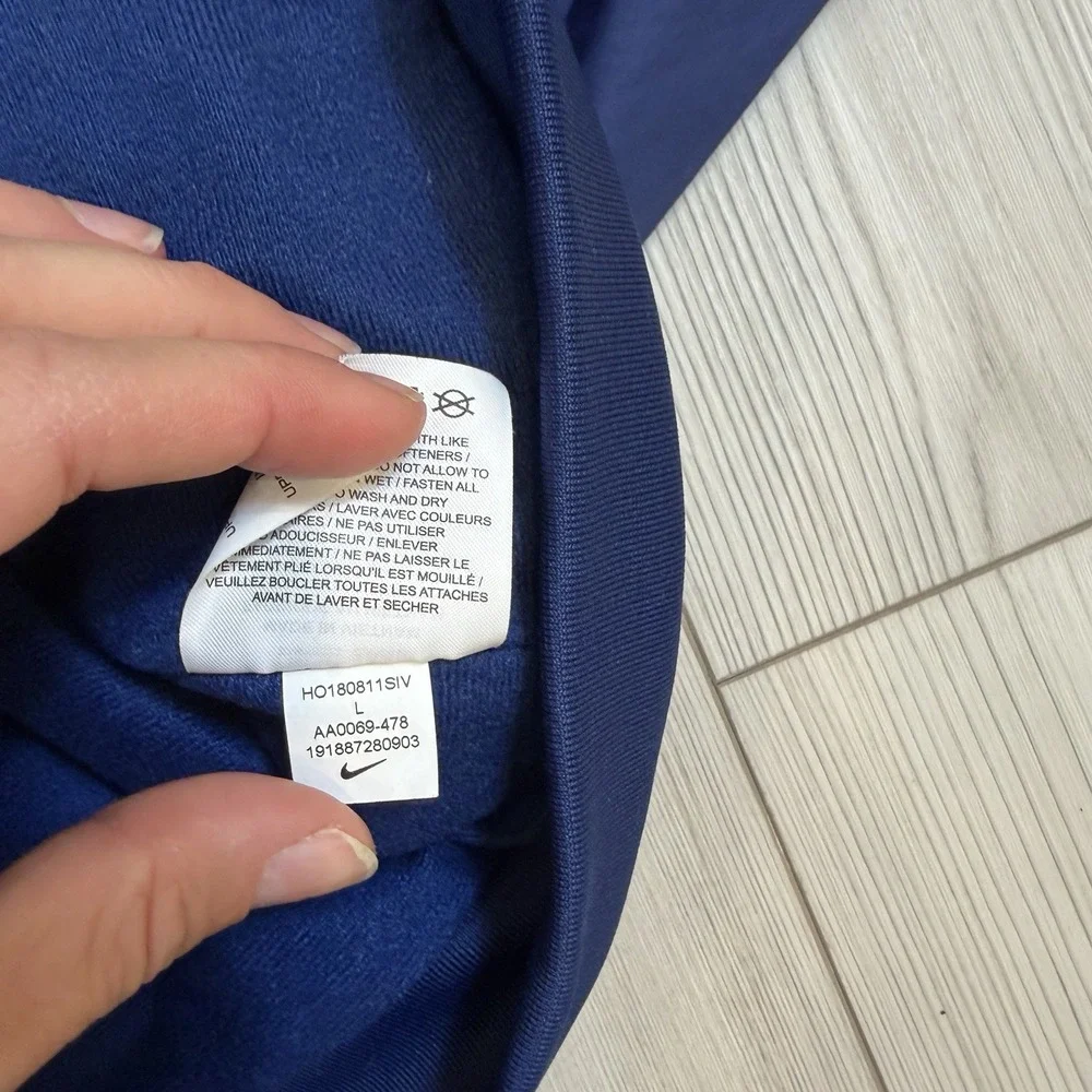 Nike Jacket Youth Large Navy Black Fleece Full Zip Windrunner Pockets AA0069‎